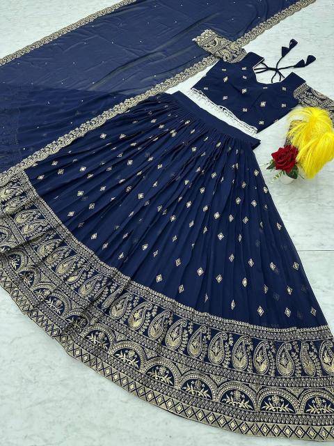 Tapi 240 Blue Georgette Lehenga choli manufacturer in Surat